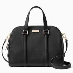 Kate Spade Cassie Newbury Lane Satchel Crossbody Leather Bag in Black